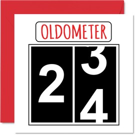 Stuff4 Funny 24th Birthday Cards for Men Women - Oldometer - 24th Birthday Card for Son Daughter Brother Sister 145mm Greeting Cards 24th Birthday Card