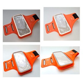 DFVmobile - Professional Cover Chinlon-Lycra Ultra-Thin Armband Sport Walking Running Fitness Cycling Gym for myPhone Q-Smart Plus - Orange