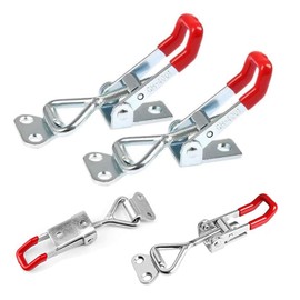 Brateuanoii GH-4001 Stainless Steel Tension Latch, Metal Snap Latch, Adjustable Lever Lock, Small Lever Lock, Load Capacity 100 kg, for Boxes, Cupboards, Door Latches, Pack of 10