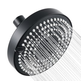 OFFO Shower Head, High Pressure Shower Head with 6 Mode, Fixed Showerheads for Strong Water Flow & Relaxing Shower Experience, Matte Black