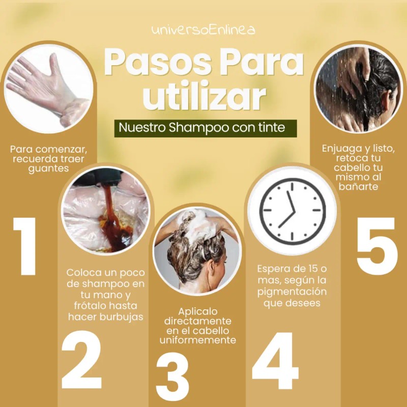 Shampoo Tinte Cubre Canas Natural Instantáneo 500ml F