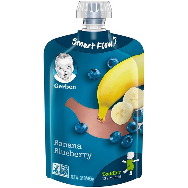 Gerber Purees Banana Blueberry Toddler Pouch, 3.5 Ounces (Pack of 12)