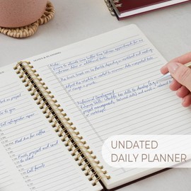 Undated Daily Planner with Hourly Schedule - To Do List Notebook for Work and Appointment - Daily Task Planner Journal for Women - Weekly Planner Notepad - Aesthetic School and Office Supplies