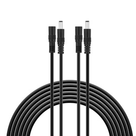 2-Pack 10FT DC Power Extension Cable, 20AWG 5.5mm x 2.1mm Male to Female, 12V Power Cord for CCTV Security Cameras, IP Cameras, LED Strips, Routers, Printers, Audio Equipment by SIM&NAT