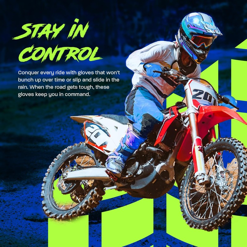 HWK Motorcycle Gloves for Men & Women, Durable & Comfortable