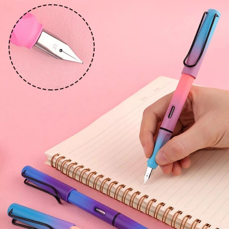 Veraly Pluma Estilográfica Punta Fina 1mm + Tinta/ Rellenable 1pz