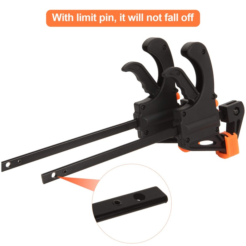 LISHINE 4 Inch Bar Clamps for Woodworking, 8 Pack Quick