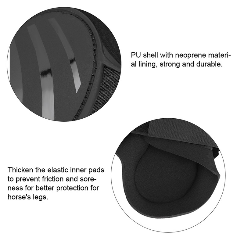 2 Pair Elastic Horse Boot Thicken PU Front Hind Boots