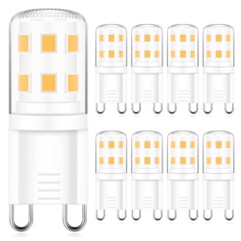 Marxlait 8 Pack G9 LED Bulb, 40 watt Halogen Replacement, Warm White 2700K, Non-dimmable T4 LED Bulb, G9 Bi Pin Base, 120V Small Light Bulbs for Chandelier, Bathroom Vanity Light Fixture