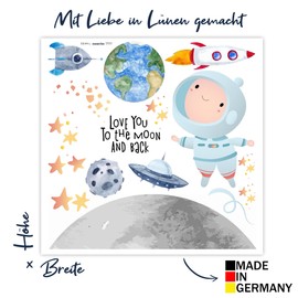 Astronaut Wall Sticker V295 | Hand Drawn | Sticker Nursery | Wall Sticker Children's Room Space Rocket Moon Travel Earth Stars Spaceship Planets (60 x 60 cm)