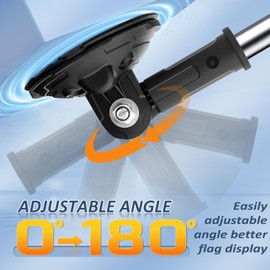 TEANTECH Suction Cup Flag Holder for RV,Camper Flag Pole, Car Flag Mount Truck Flag Pole Mount Kit for RV, Truck, Trailer, SUV 180°Adjustable Angle