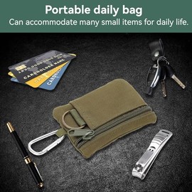 Bolsa De Utilidad Edc De Tamaño Mini, Bolsa Organizadora De Primeros Auxilios De Almacenamiento Riñonera con Mosquetón Accesorio De Repuesto para Almacenamiento