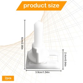 2 Pcs White Plastic Toilet Seat Screws & Nuts with Washers - Replacement Hinge Bolts for Mounting Toilet Seats and Lids,Toilets and Toilet Parts