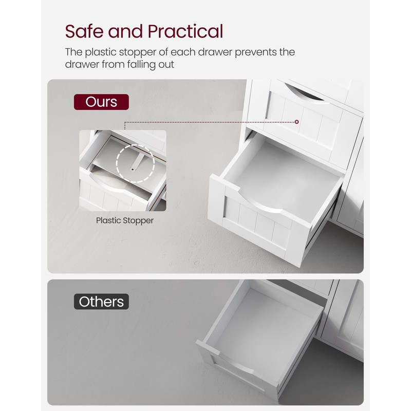 VASAGLE Bathroom Floor Storage Cabinet, Freestanding Bathroom Storage Unit with