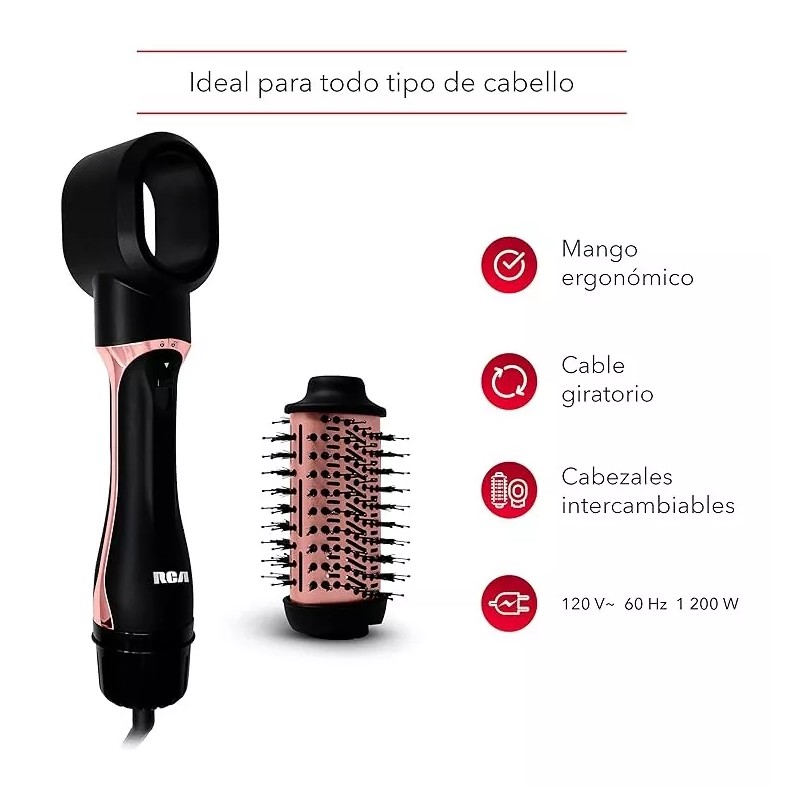 RCA Cepillo 2 En 1 Cabezal Intercambiable Frio Caliente P52