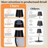 Livinlarge Cordless Table Lamps,Rechargeable Outdoor Solar LED Lamp,Portable USB Desk