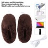 Electric Heated Slippers Temperature Adjustable Winter Soft Plush Heating Shoes