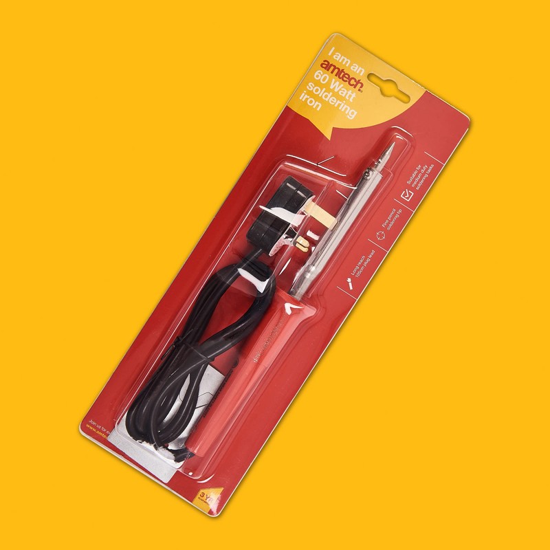 Amtech S1725 Soldering Iron, 60 Watt 230-240V, Insulated Handle and