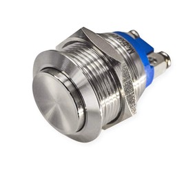 Push button bell push button LED button installation 19 mm stainless steel V2A with and without LED lighting flat waterproof screw contacts AC/DC