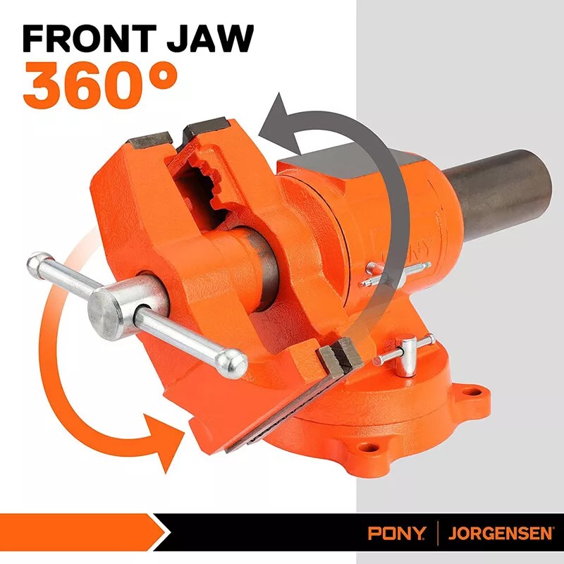 PONY Heavy Duty Bench Vise 5-inch Jaw Width and Opening