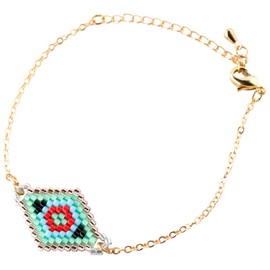 L by the 582 Japan Beads Skinny Chain Bracelet Native Beads Breath Antique Handmade Women's Accessories, Beads