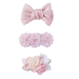 Flower Hair Clips Set - 3pcs Floral Bowknots Hair Bow Accessories with Boutique Fully Lined Alligator for Baby Girl Toddles Teen Gifts by mligril
