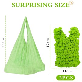 ElevaPulse Foldable Shopping Bag with XL Capacity - Set of 2 in Avocado Green & Yellow - Load Capacity 5-10 kg, Lightweight & Compact Design for Shopping, Travel and Everyday Use, Green, Modern