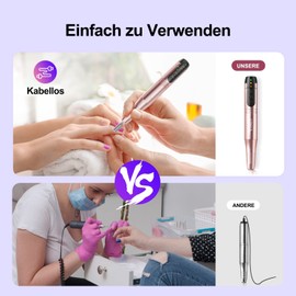 COSLUS Wireless Portable Nail Cutter, 11 in 1 Professional Manicure and Pedicure Set, Nail File for Gel Nails and Acrylic Nails, Nail Shapes, Callus Removal