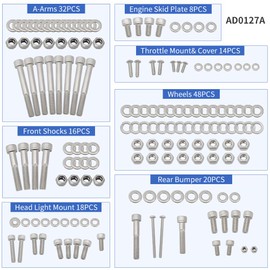 GOLKNHA 651 PCS Complete Set Stainless Steel Engine Bolt Kit Compatible with Honda FourTrax 250 TRX250R TRX 250R 1986 1987 1988 1989