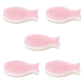 Marna Fish Sponge 5 Pieces (Sponge, Dishwashing, 3 Layers) / Kitchen Sponge / Dish Sponge / Kitchen Sponge (Pink) R450P 