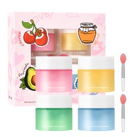 Lip Sleeping Mask Set - 4 PCS Lip Balm Set Mini Day and Night Repair - Lip Balm for Chapped Cracked Dry Lips Nourishing & Hydrating Lip Mask for Women Men