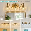 hesoge Vintage Bathroom Light Fixture Brushed Gold Vanity Light with