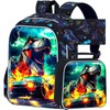 KLFVB 3PCS Dinosaur Bookbag for Boys Set, Water Resistant 16