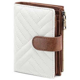 GAEKEAO Small Wallets for Women Leather RFID Blocking Bifold Coin Zipper Pocket Wallet Card Case Purse ID Window