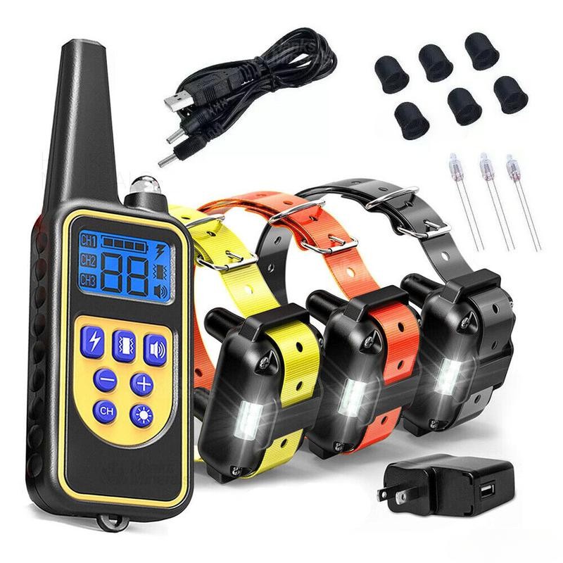 Dog Training Collar 3000FT Remote Rechargeable Shock PET Waterproof Trainer