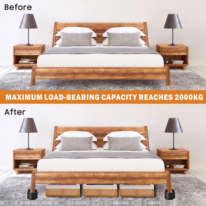 MixDora Bed Risers 2 Inch Round Stackable Furniture Risers Anti-Slip