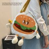 Sling Handbags Canvas Cute Hamburger Shaped Diagonal Shoulder Bag for