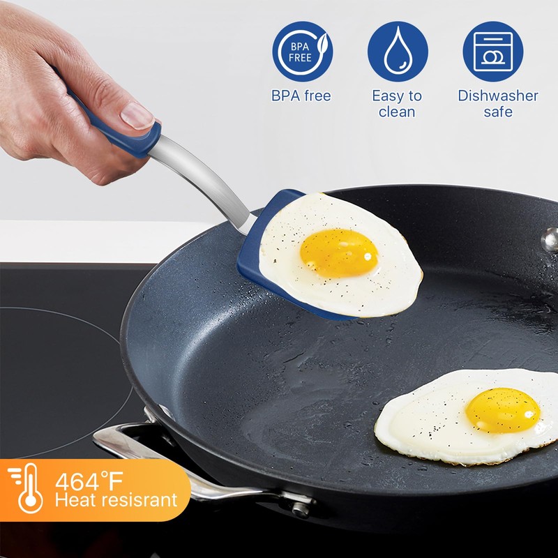 Elesunory 4 pcs Silicone Spatula, Heat Resistant Silicone Cookie Spatula
