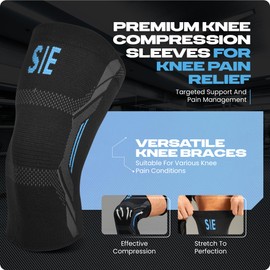Special Essentials Knee Brace 2-Pack - Men & Women Compression Sleeve for Knee Pain, Arthritis, ACL, Meniscus Support