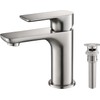 KIBI Tender Brushed Nickel Bathroom Sink Faucet with Pop-Up Drain
