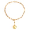 Chunky Gold Heart Necklaces for Women 14K Gold Puffy Heart