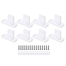 sourcing map 8pcs Barn Door Floor Guide, POM Universal Sliding Barn Door Hardware, Flat Bottom Track Guide Swing Stopper Fit for Bypass Closet Pocket Doors Non-Slotted Floor Guide, White