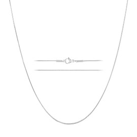 KISPER Sterling Silver Snake Chain Necklace –Thin, Dainty, Sterling Silver Plated Stainless Steel Jewelry for Women & Men with Lobster Clasp, 30"