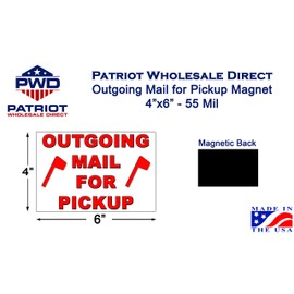 Outgoing Mail for Pickup Magnet - 4x6 Heavy Duty 55 Mil Magnet