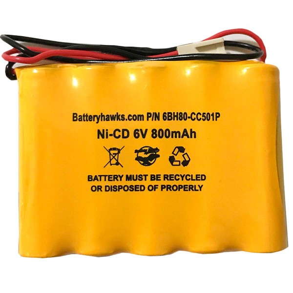 705105 0018701 6v 800mAh Ni-CD Battery Pack Replacement for Exit Sign Emergency Light 850.0054 850.0035