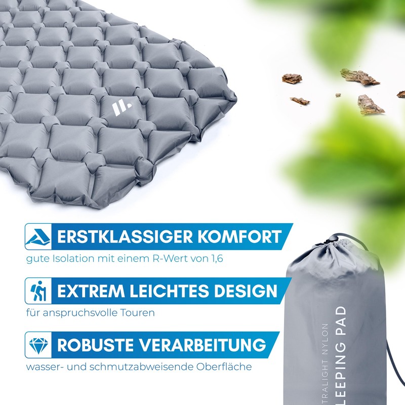 NORDMUT® Outdoor Sleeping Mat, with Repair Kit, Ultralight Thermal Pad