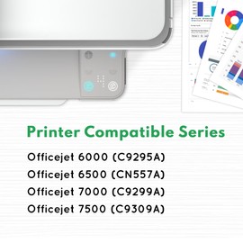 920XL High Yield Ink Cartridges (4-Pack, Black/Cyan/Magenta/Yellow) Compatible 920XL 920 XL Ink Cartridges Replacement for HP 920XL 920 Ink Work with Officejet 6000 6500 6500A 7000 7500 7500A Printer