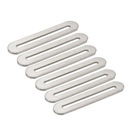 Xiaoyztan 6 Pcs Slotted Hole Steel Plates Thickened Steel Joining Plates Furniture Repair Mending Plates Straight Brackets Single Slot 3.5x0.75in Silver