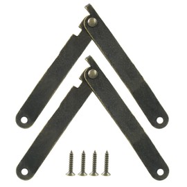 Bivethoi 2Pcs Folding Support Hinge, Antique Bronze Rotatable Lid Support Stay Hinges Iron Rotating Furniture Lid Hinge for Cabinet Chest Cupboard 83mmx11mm
