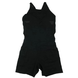prAna Becksa Shortie Yoga Jumpsuit Romper Womens M Solid Black Workout